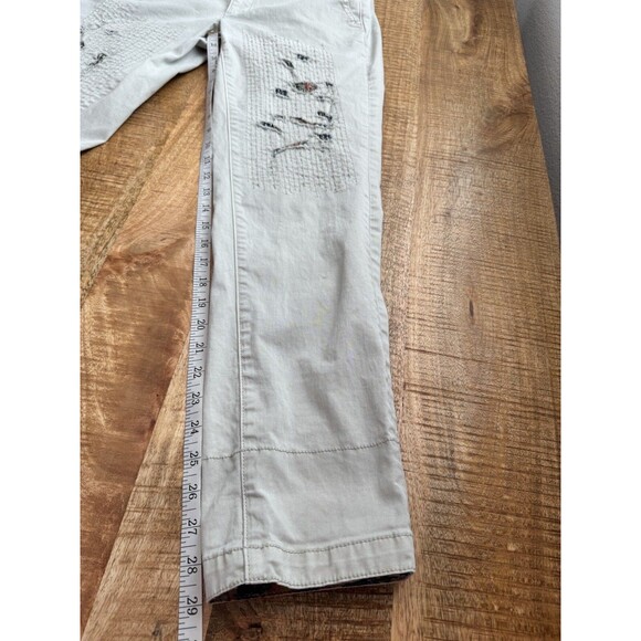 Anthropologie Womens Patchwork Relaxed Mid Rise Straight Leg Chino Pant Beige 28 - Picture 13 of 13